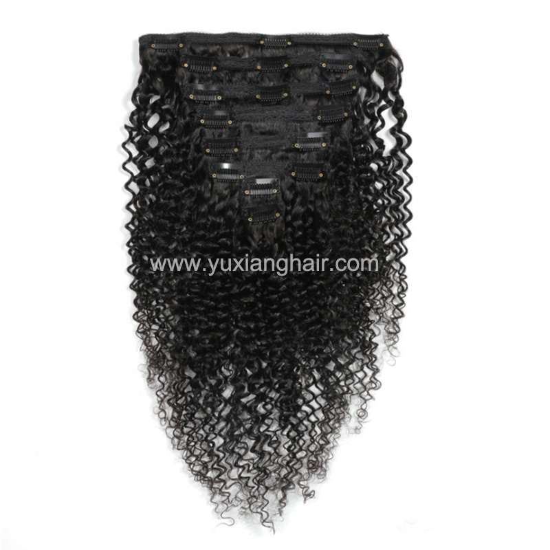 Curly Clip human hair