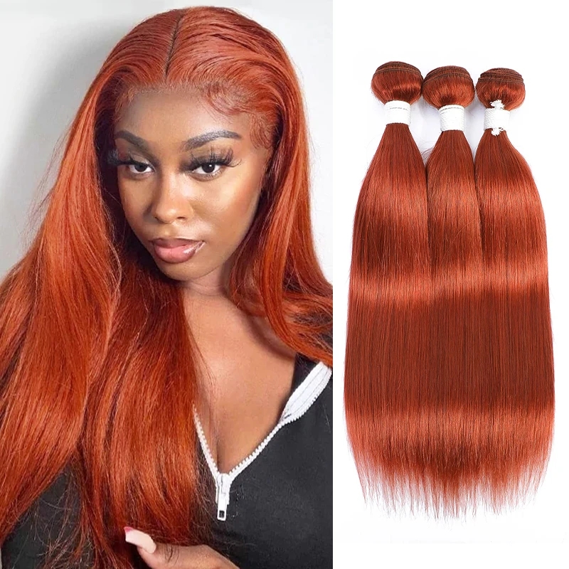 peruvian  hair straight 350 Ginger Orange