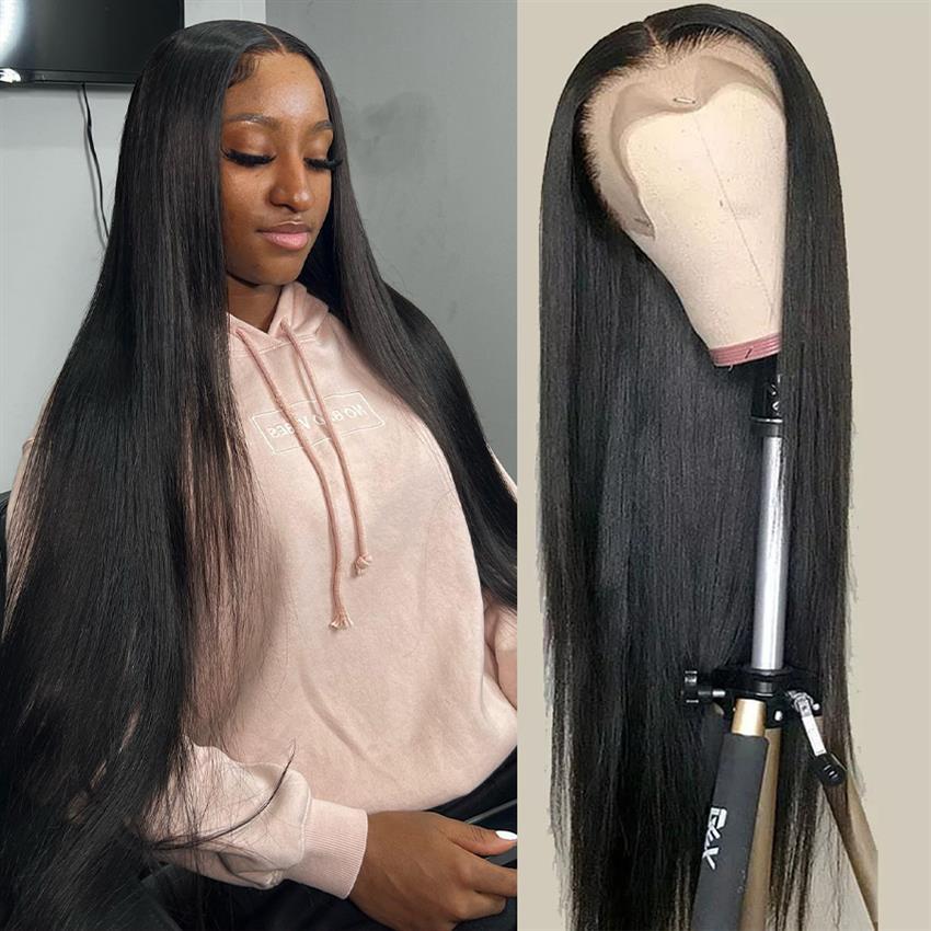 13x4 lace frontal wig straight 100% human hair natural color