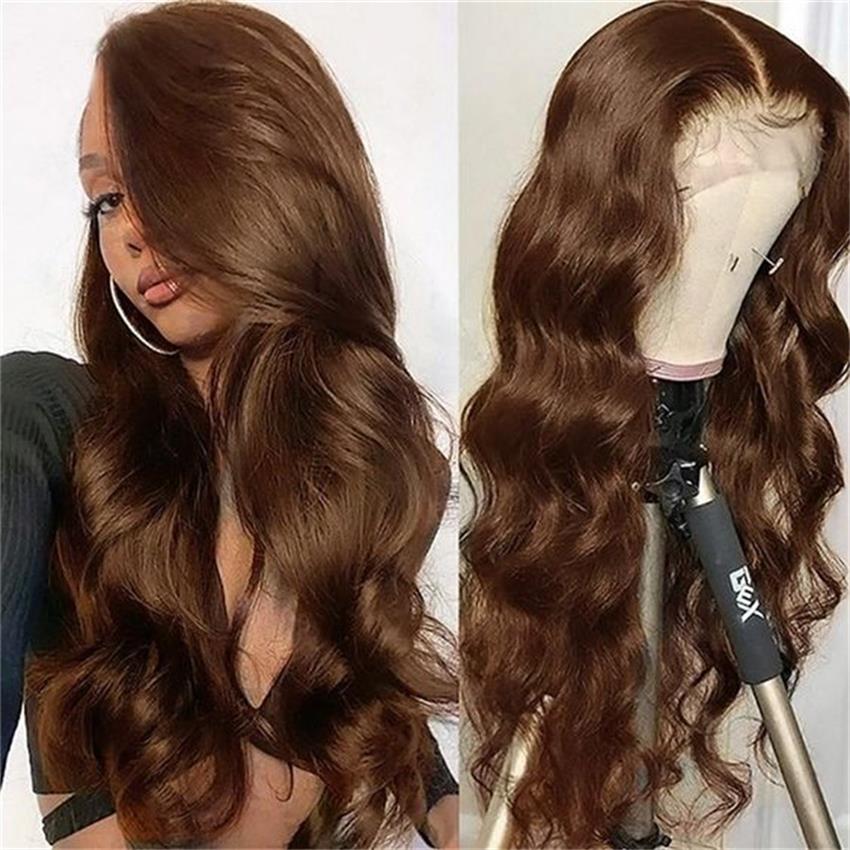 13x4 lace wig light brown color #4 body wave