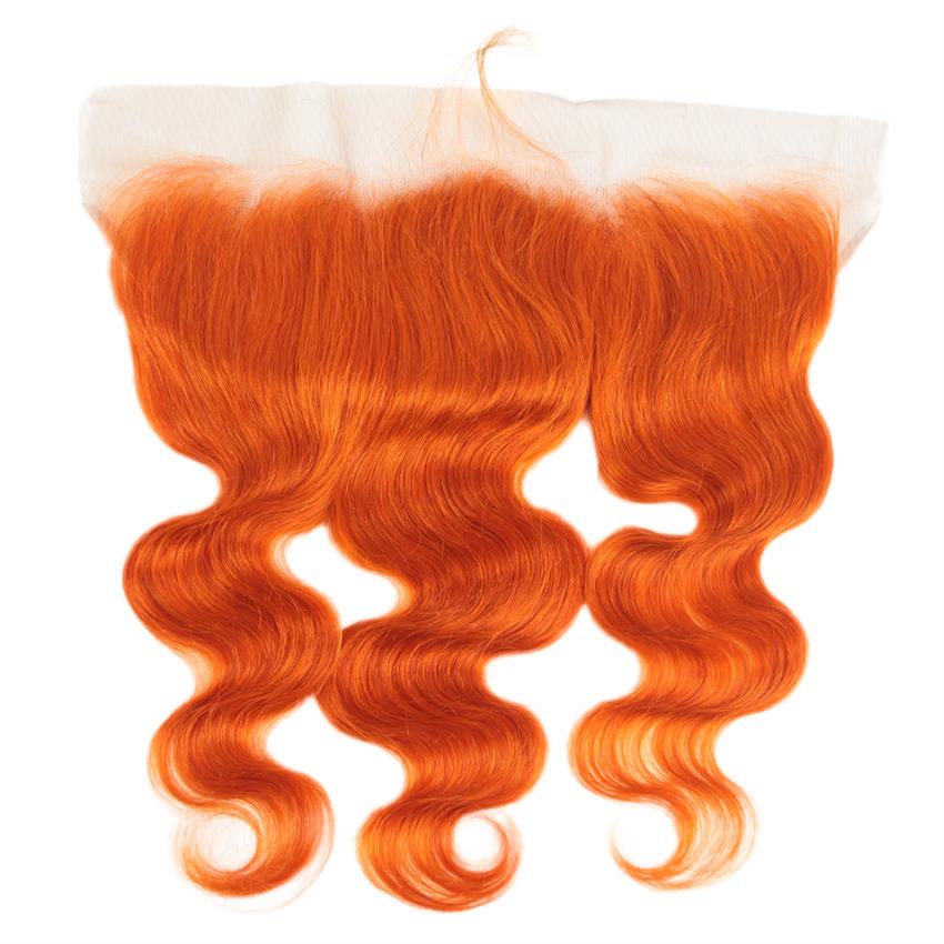 13x4 lace frontal  Ginger Orange color body wave