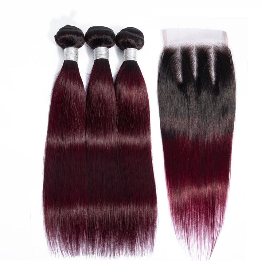 peruvian hair ombre two tone T1B 99J  straight