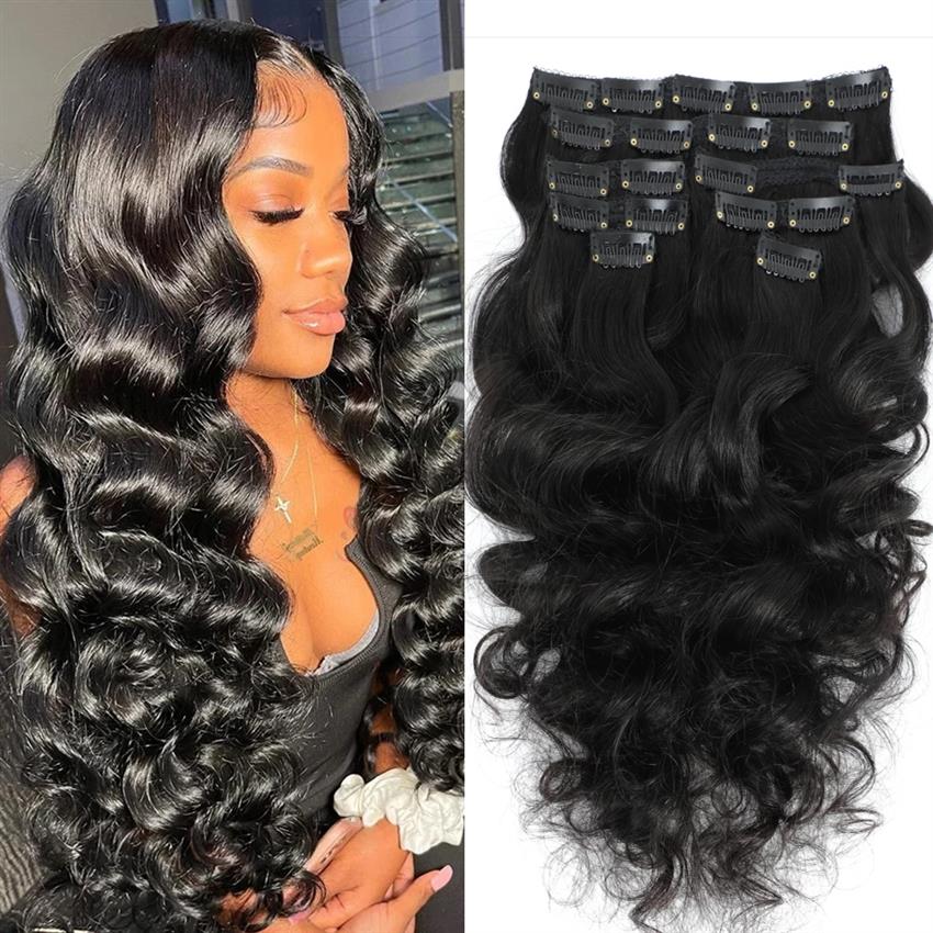 Clip In Human Hair loose wave Natural color