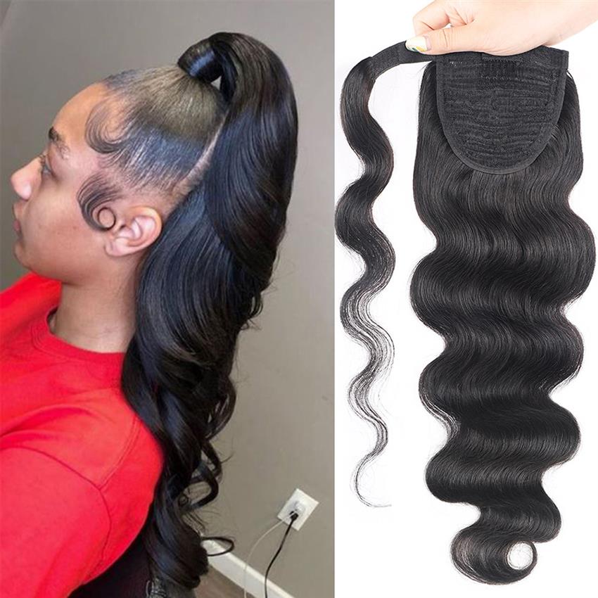 pony tail natural color 1B#  body wave